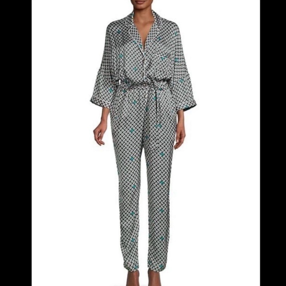 Maje Punsh Silk Pajama Jumpsuit